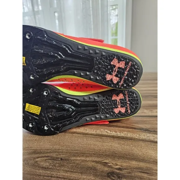Under Armour HOVR Skyline Long Jump Track Spikes Phoenix Fire Mens Size 9.5 W 11