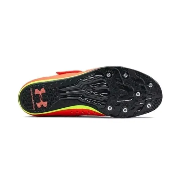 Under Armour HOVR Skyline Long Jump Track Spikes Phoenix Fire Mens Size 9.5 W 11