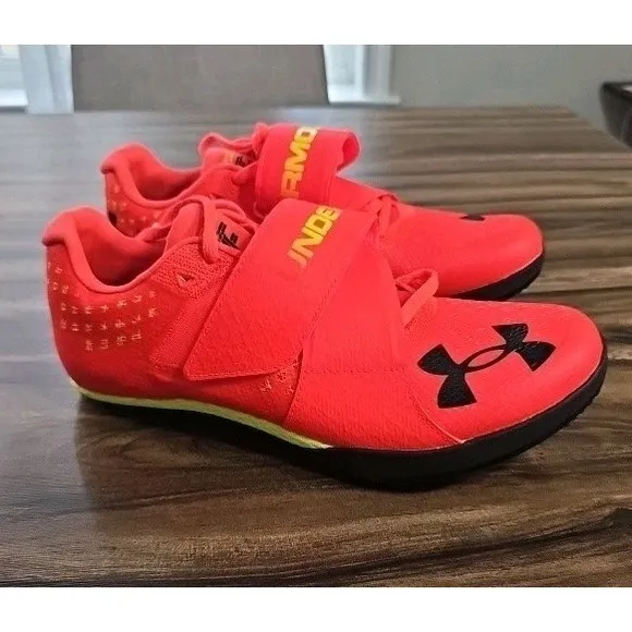Under Armour HOVR Skyline Long Jump Track Spikes Phoenix Fire Mens Size 9.5 W 11