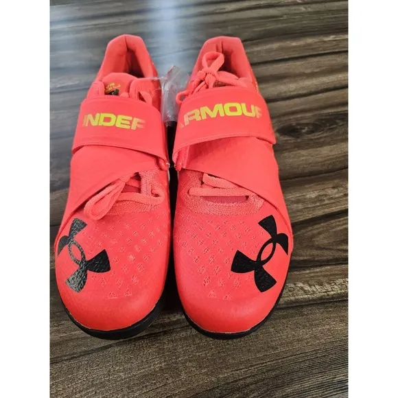 Under Armour HOVR Skyline Long Jump Track Spikes Phoenix Fire Mens Size 9.5 W 11