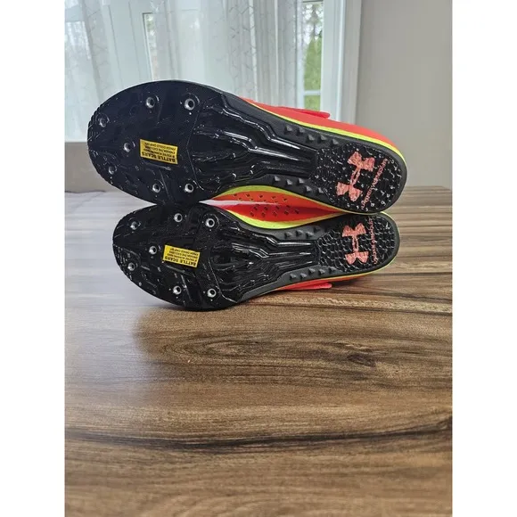 Under Armour HOVR Skyline Long Jump Track Spikes Phoenix Fire Mens Size 9.5 W 11