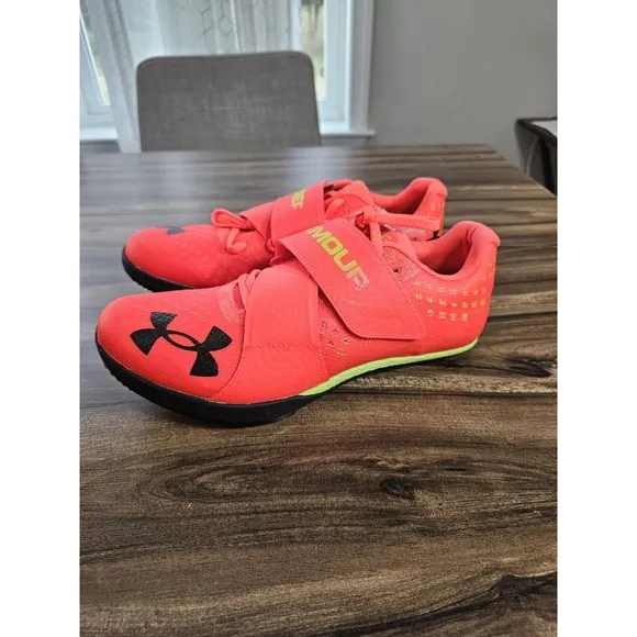 Under Armour HOVR Skyline Long Jump Track Spikes Phoenix Fire Mens Size 9.5 W 11